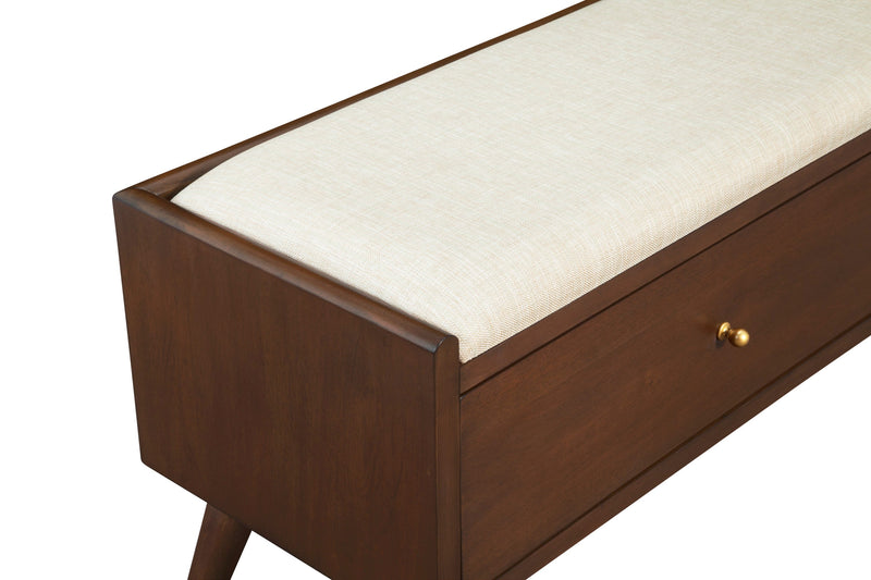 Melbourne 2 Drawers Bench, Walnut Alpine
