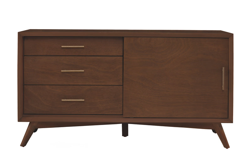 Melbourne 3 Drawers & 1 Door Small TV Stand, Walnut Alpine