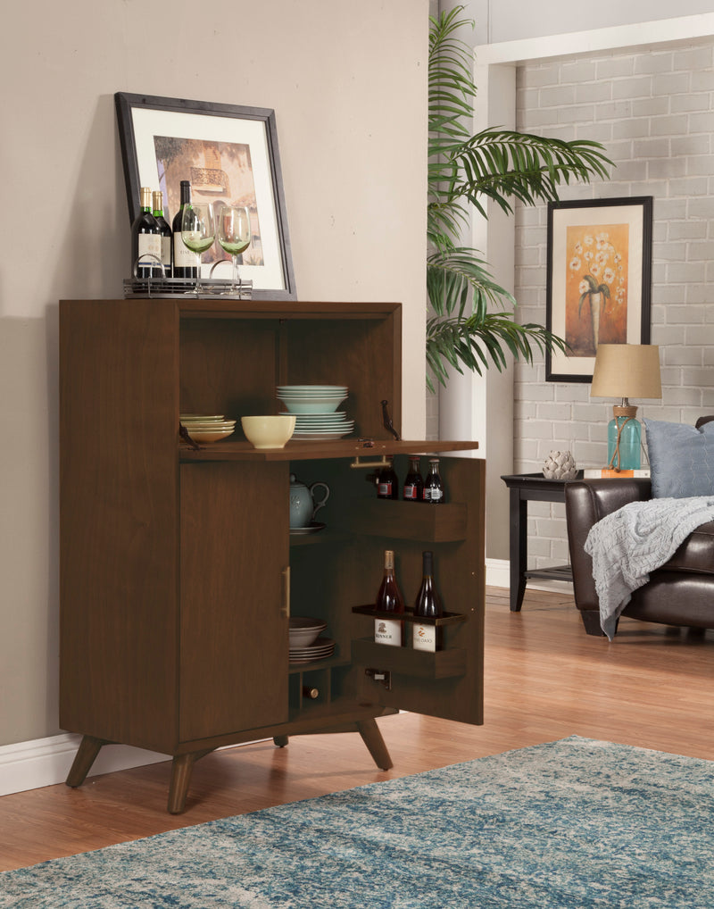 Melbourne Large Bar Cabinet w/Drop Down Tray, Walnut