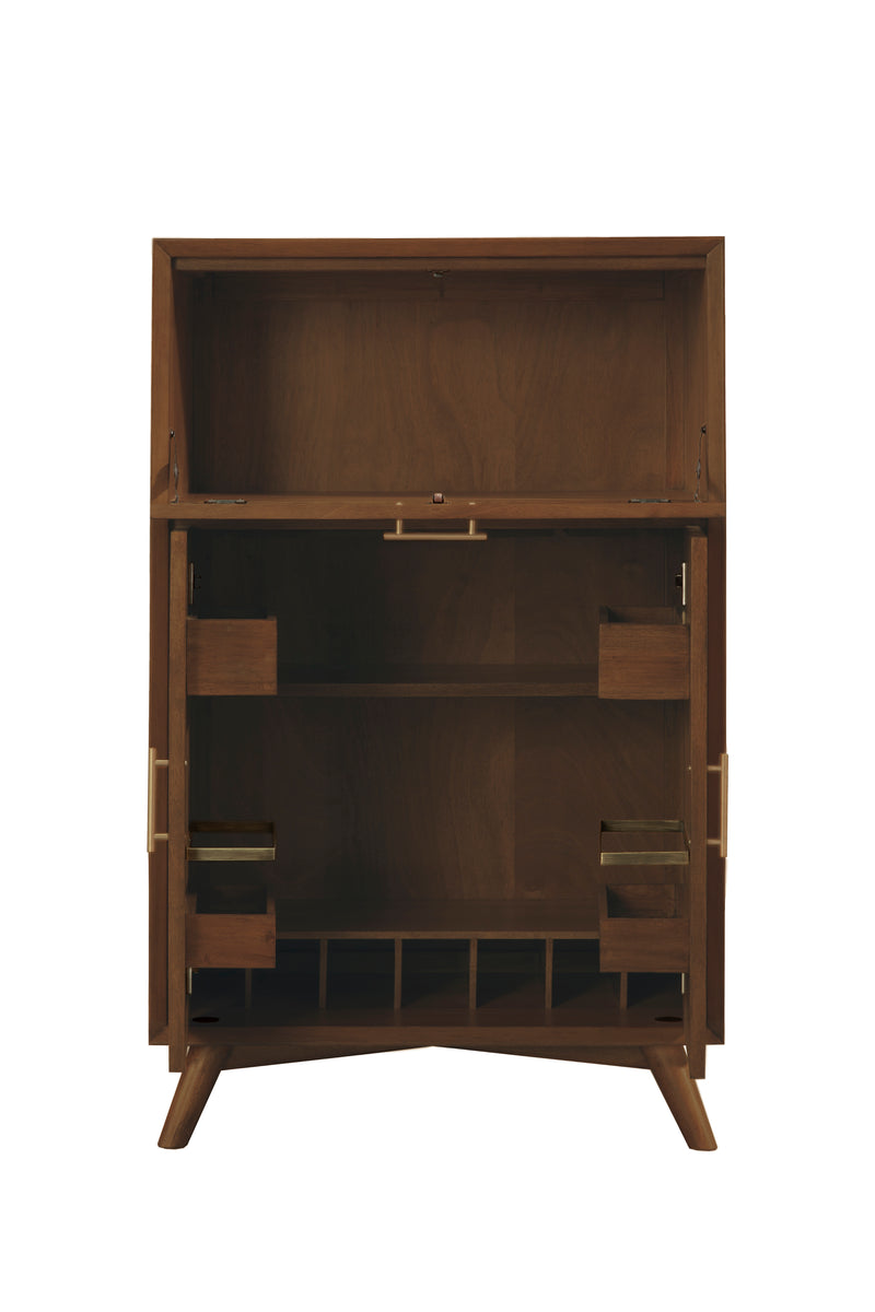 Melbourne Large Bar Cabinet w/Drop Down Tray, Walnut