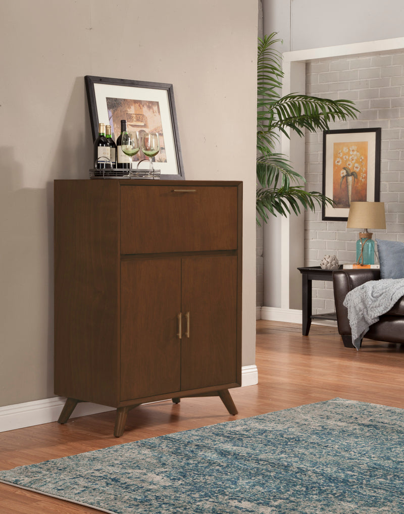 Melbourne Large Bar Cabinet w/Drop Down Tray, Walnut