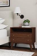 Melbourne 2 Drawers  Large Nightstand, Walnut Alpine