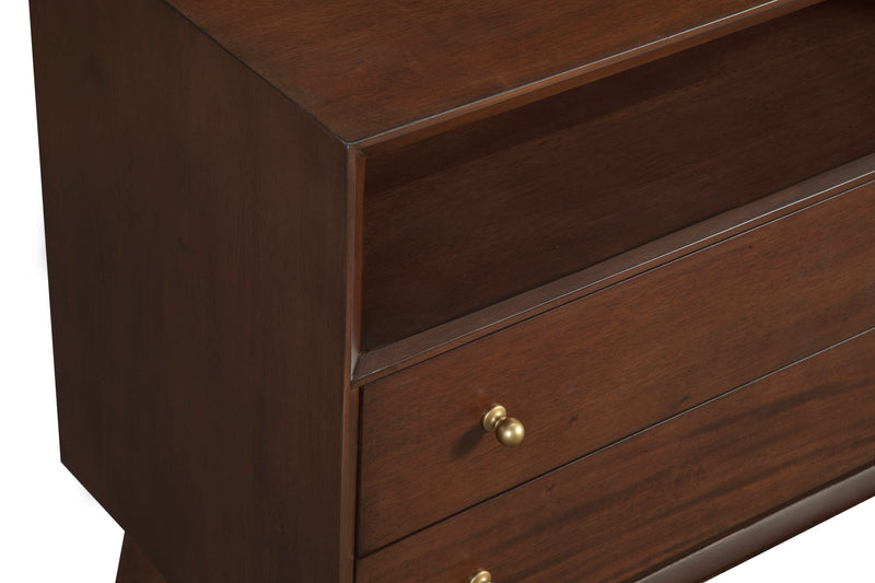 Melbourne 2 Drawers  Large Nightstand, Walnut Alpine