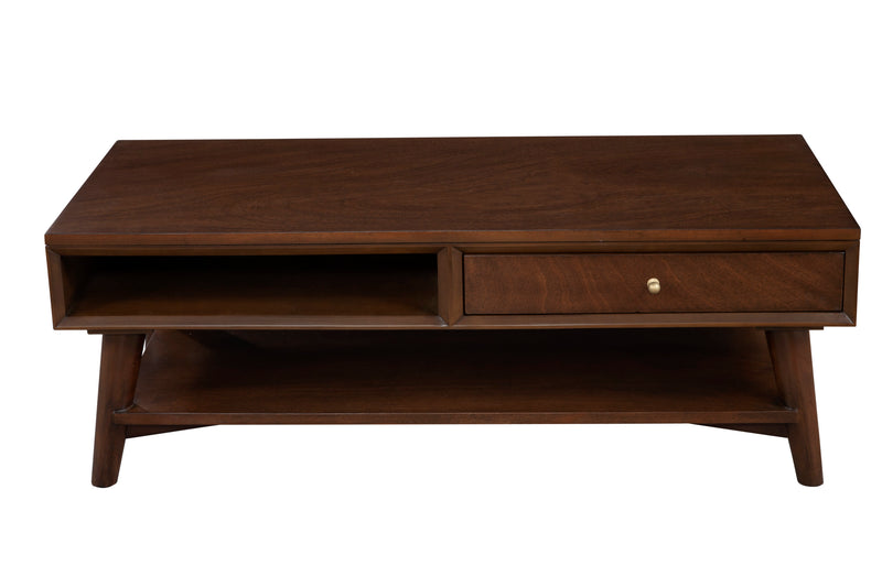 Melbourne One Drawer with Two Way Slides  Coffee Table, Walnut