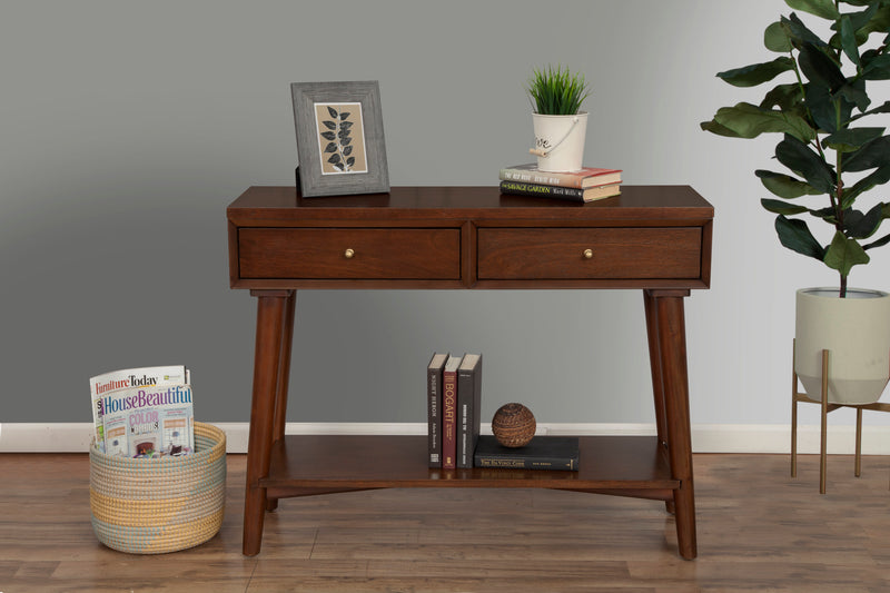 Melbourne 2 Drawers Console Table, Walnut