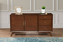 Melbourne 2 Drawers Sideboard, Walnut Alpine