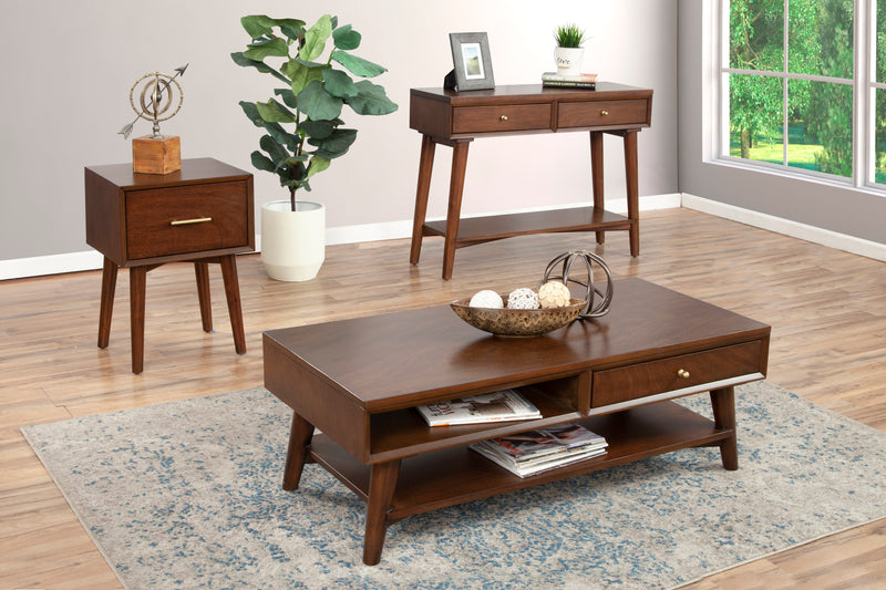 Melbourne 2 Drawers Console Table, Walnut