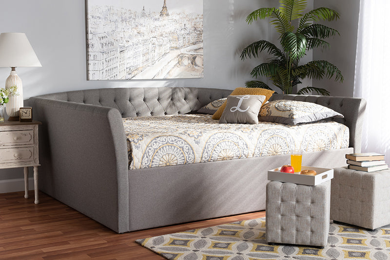 Jackson Modern and Contemporary Light Gray Fabric Upholstered Queen Size Daybed