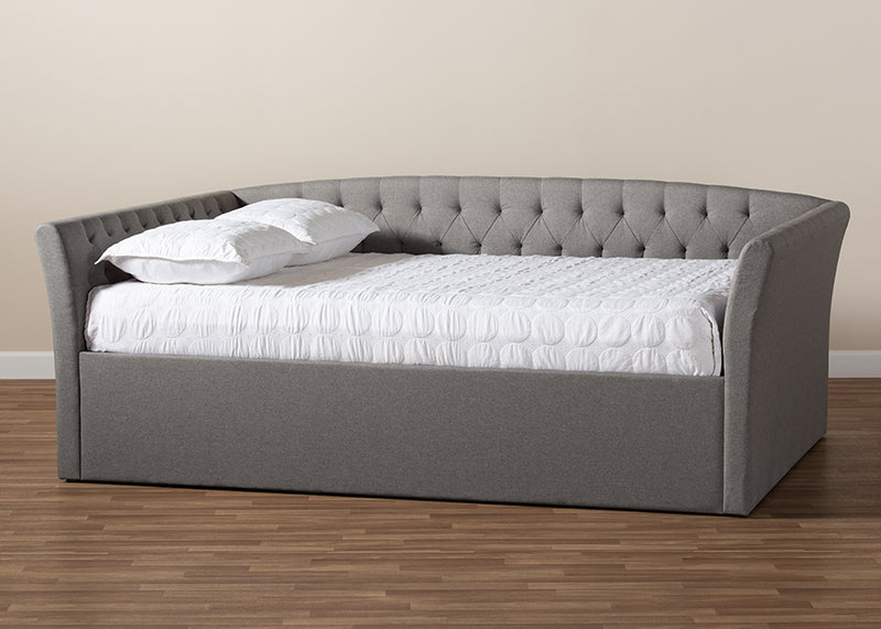 Jackson Modern and Contemporary Light Gray Fabric Upholstered Queen Size Daybed