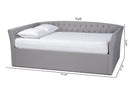 Jackson Light Gray Fabric Upholstered Queen Size Daybed Baxton