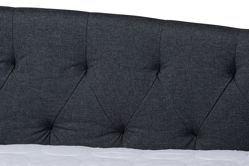 Jackson Modern and Contemporary Dark Gray Fabric Upholstered Queen Size Daybed