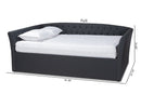 Jackson Dark Gray Fabric Upholstered Queen Size Daybed Baxton