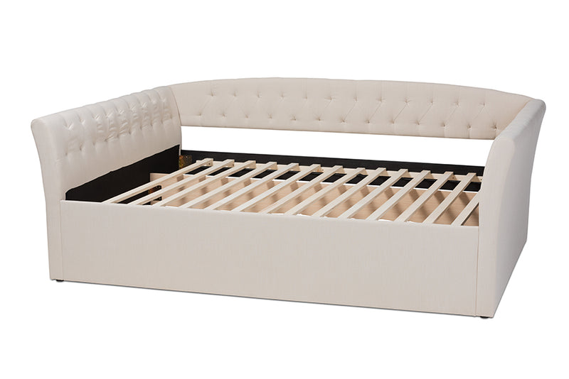 Jackson Modern and Contemporary Beige Fabric Upholstered Queen Size Daybed