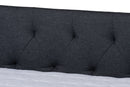 Erla Dark Gray Fabric Upholstered Queen Size Daybed w/Roll-Out Trundle Bed Baxton