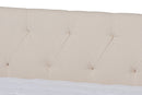 Erla Beige Fabric Upholstered Full Size Daybed w/Roll-Out Trundle Bed Baxton