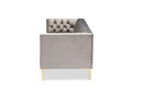 Apollonia Gray Velvet Upholstered Gold Finished Sofa Baxton