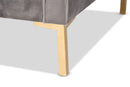 Apollonia Gray Velvet Upholstered Gold Finished Sofa Baxton