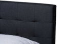 Huntley Dark Gray Fabric Upholstered Queen Size Platform Bed w/Two Nightstands Baxton