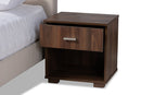 Huntley Beige Fabric Upholstered Queen Size Platform Bed w/Two Nightstands Baxton