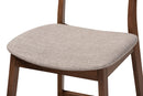 Maren Light Gray Fabric Walnut Finished 2Pc Wood Counter Stool Set Baxton