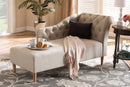 Anabella Beige Fabric Upholstered Oak Finished Chaise Lounge Baxton