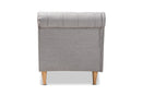 Anabella Gray Fabric Upholstered Oak Finished Chaise Lounge Baxton