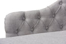 Anabella Gray Fabric Upholstered Oak Finished Chaise Lounge Baxton