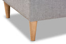 Anabella Gray Fabric Upholstered Oak Finished Chaise Lounge Baxton