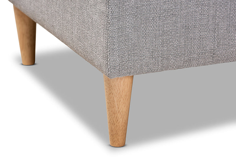 Anabella Gray Fabric Upholstered Oak Finished Chaise Lounge Baxton