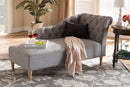 Anabella Gray Fabric Upholstered Oak Finished Chaise Lounge Baxton