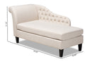 Andrea Beige Fabric Upholstered Black Finished Chaise Lounge Baxton
