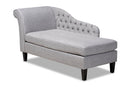 Andrea Gray Fabric Upholstered Black Finished Chaise Lounge Baxton