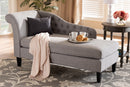 Andrea Gray Fabric Upholstered Black Finished Chaise Lounge Baxton