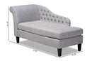 Andrea Gray Fabric Upholstered Black Finished Chaise Lounge Baxton