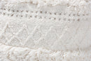 Eladio Moroccan Inspired Ivory Handwoven Cotton Pouf Ottoman Baxton