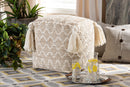 Silvana Natural and Ivory Handwoven Cotton and Hemp Pouf Ottoman Baxton