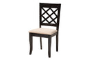 Jayliah Modern Beige Fabric and Dark Brown 5-Piece Dining Set Baxton