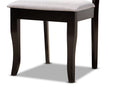 Gabrielle Gray Fabric Upholstered and Dark Brown 6-Piece Dining Set Baxton