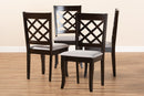 Pamela Gray Fabric Upholstered Espresso Brown Dining Chair Set of 4 Baxton