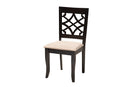 Agustus Modern Beige Fabric and Dark Brown 5-Piece Dining Set Baxton