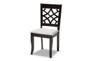 Meike Gray Fabric Upholstered Espresso Brown Dining Chair Set of 4 Baxton