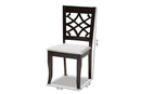 Meike Gray Fabric Upholstered Espresso Brown Dining Chair Set of 4 Baxton