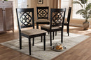 Papua Sand Fabric Upholstered Espresso Brown Dining Chair Set of 4 Baxton