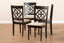 Papua Sand Fabric Upholstered Espresso Brown Dining Chair Set of 4 Baxton