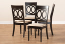 Felisa Sand Fabric Upholstered Espresso Brown Dining Chair Set of 4 Baxton