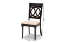 Felisa Sand Fabric Upholstered Espresso Brown Dining Chair Set of 4 Baxton