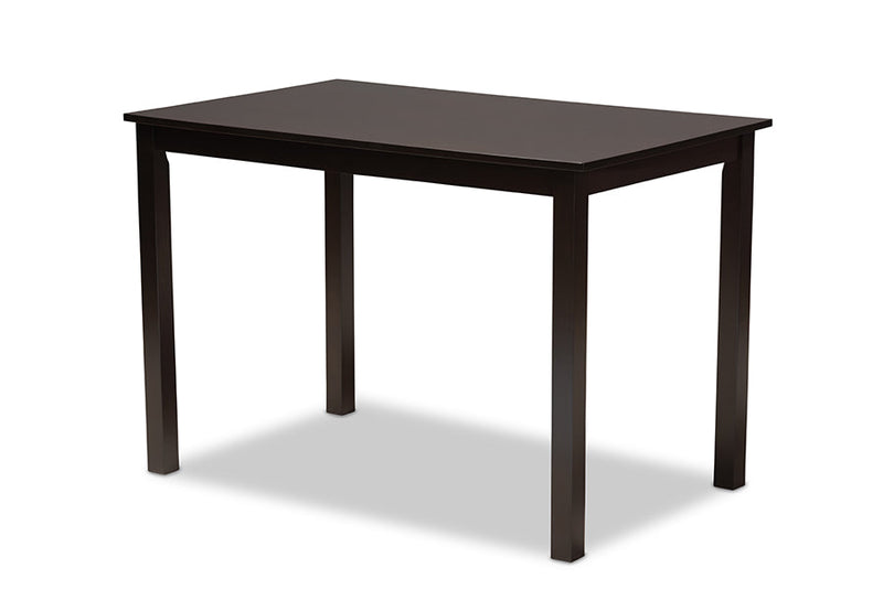 Felisa Sand Fabric Upholstered Espresso Brown Finished 5-Piece Wood Dining Set Baxton
