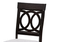 Benjen Modern Gray Fabric and Dark Brown 5-Piece Dining Set Baxton