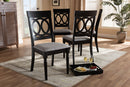 Felisa Gray Fabric Upholstered Espresso Brown Dining Chair Set of 4 Baxton