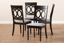 Felisa Gray Fabric Upholstered Espresso Brown Dining Chair Set of 4 Baxton